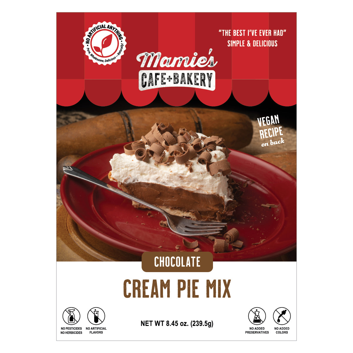 Mamie’s All Natural Chocolate Cream Pie Mix