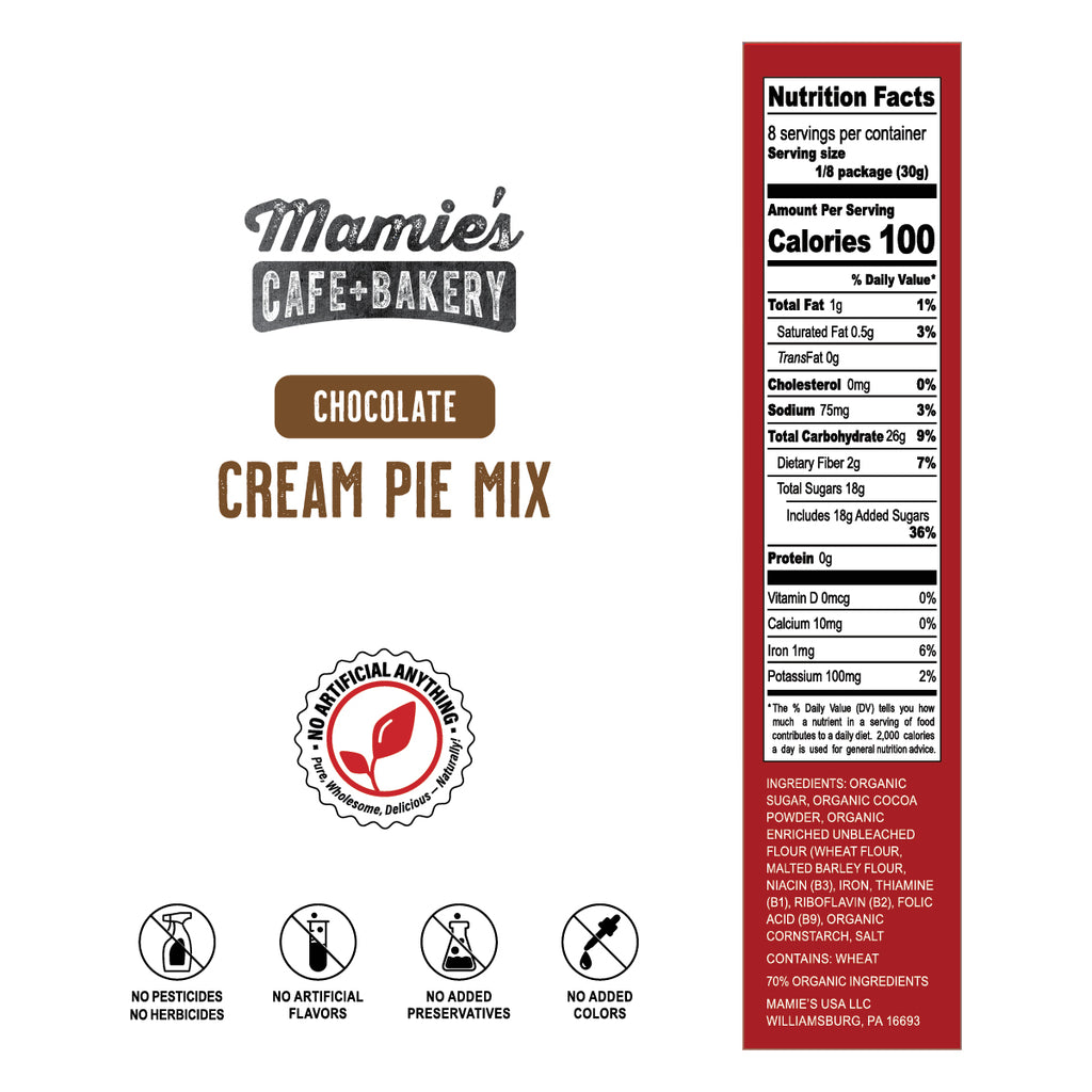 Mamie’s All Natural Chocolate Cream Pie Mix